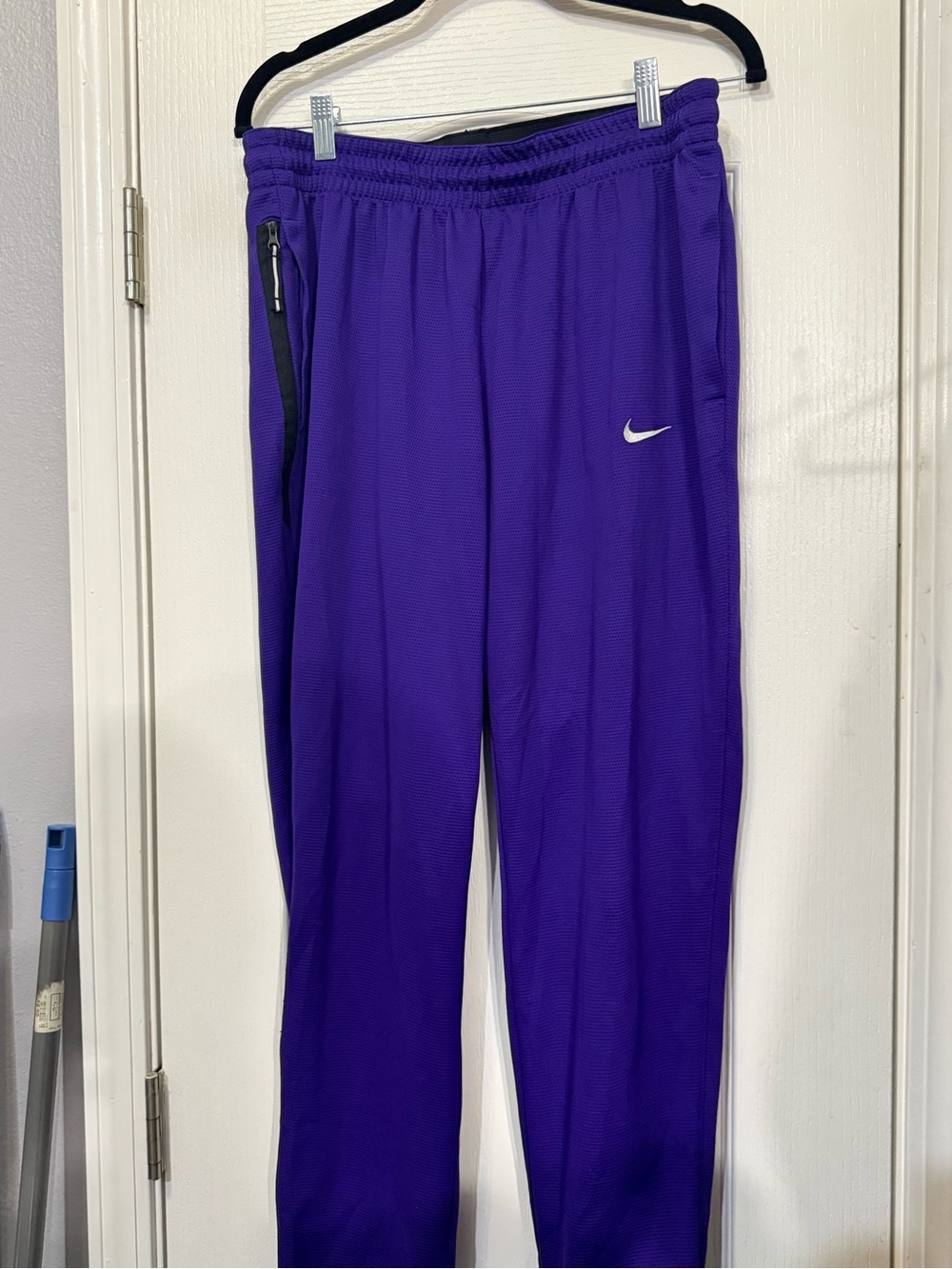 Nike Purple Track Pants with White Swoosh